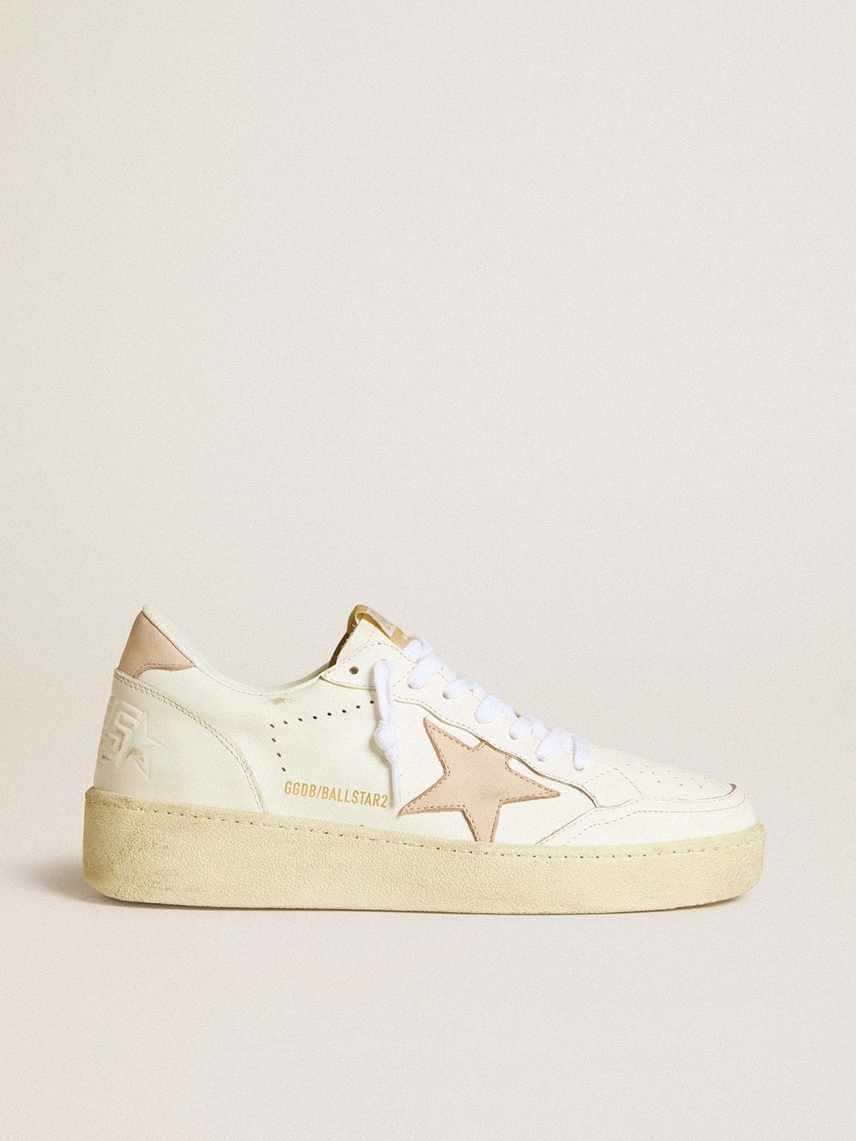 Golden Goose - Women's Ball Star with pink nubuck star and heel tab in 