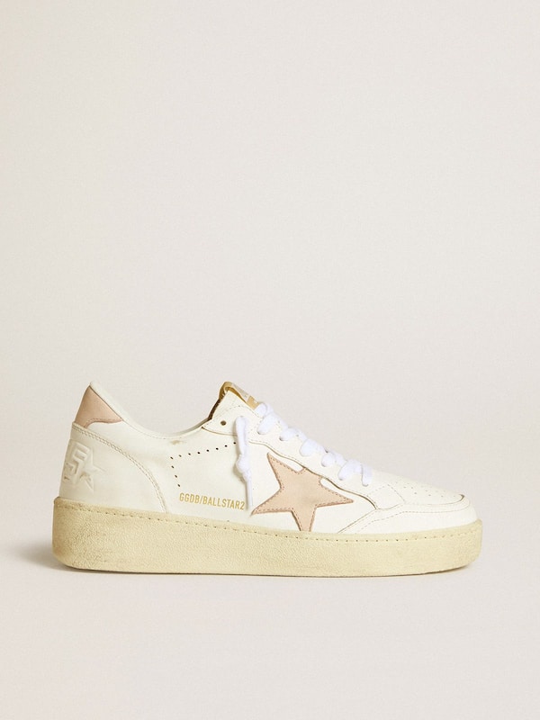 Golden Goose - Women's Ball Star with pink nubuck star and heel tab in 