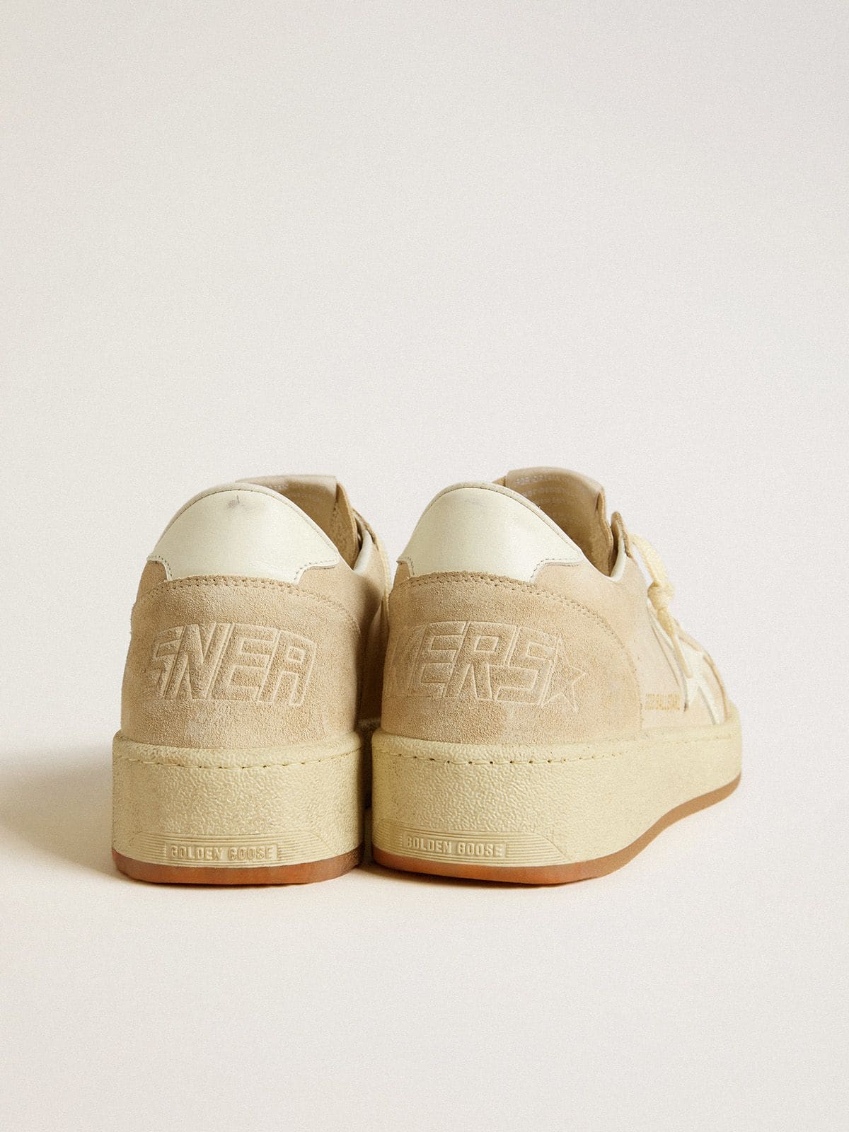 Golden Goose - Ball Star 2 in beige suede with white leather star and heel tab in 