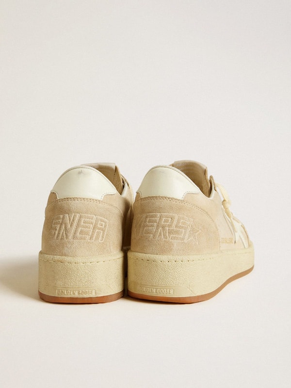 Golden Goose - Women's Ball Star in beige suede with white leather star and heel tab in 