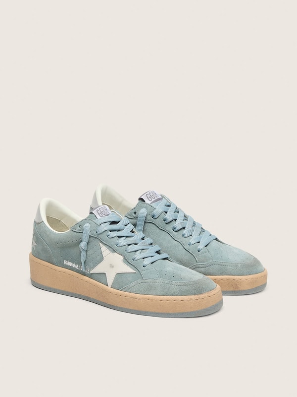 Ball Star donna in suede azzurro chiaro con stella bianca