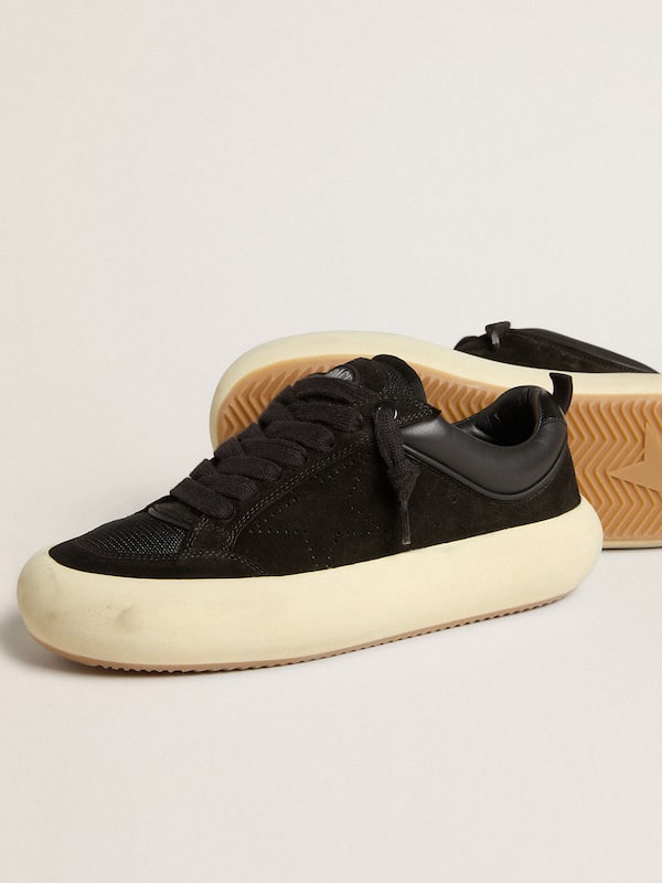 Golden Goose - Women's Space-Star Cube in black suede with perforated star in 