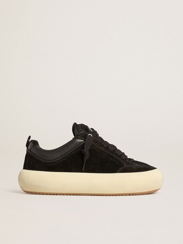 Golden Goose - Women's Space-Star Cube in black suede with perforated star in 