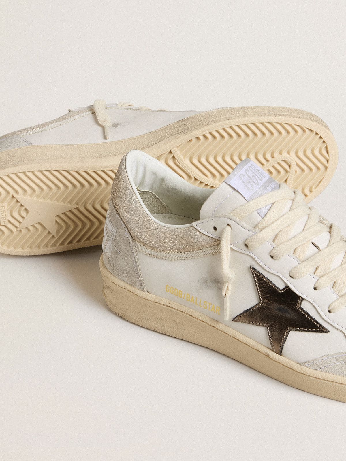 Golden Goose - Women's Ball Star with metallic leather star and glossy leather heel tab in 