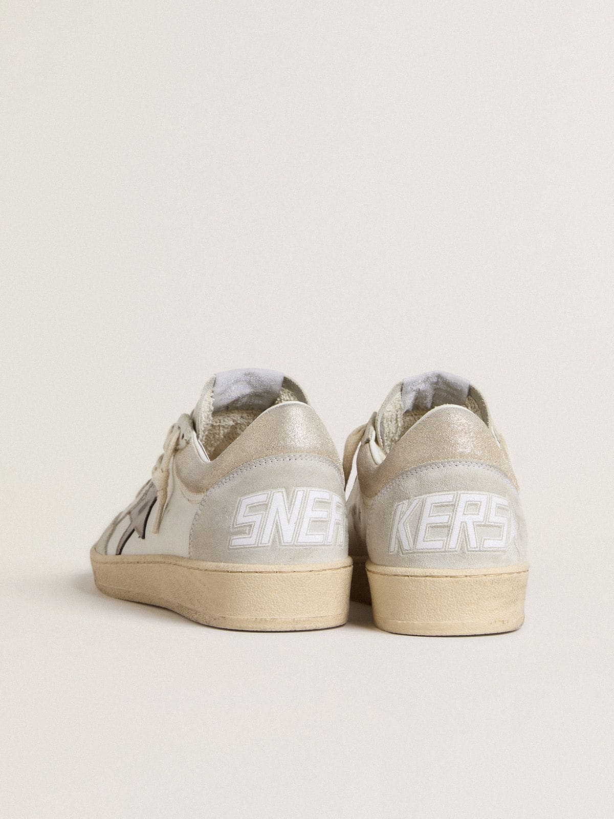 Golden Goose - Women's Ball Star with metallic leather star and glossy leather heel tab in 