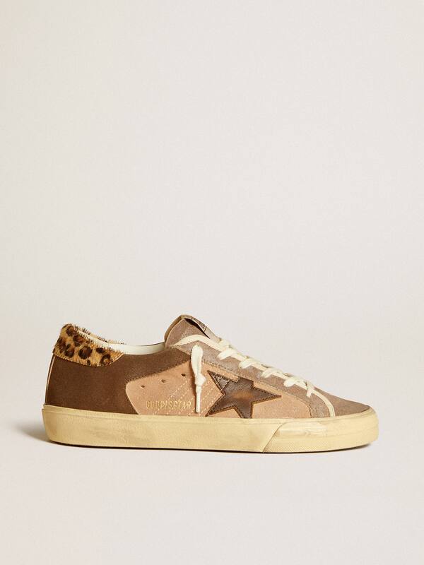 Golden Goose - Women’s Super-Star in suede with leather star and pony skin heel tab in 