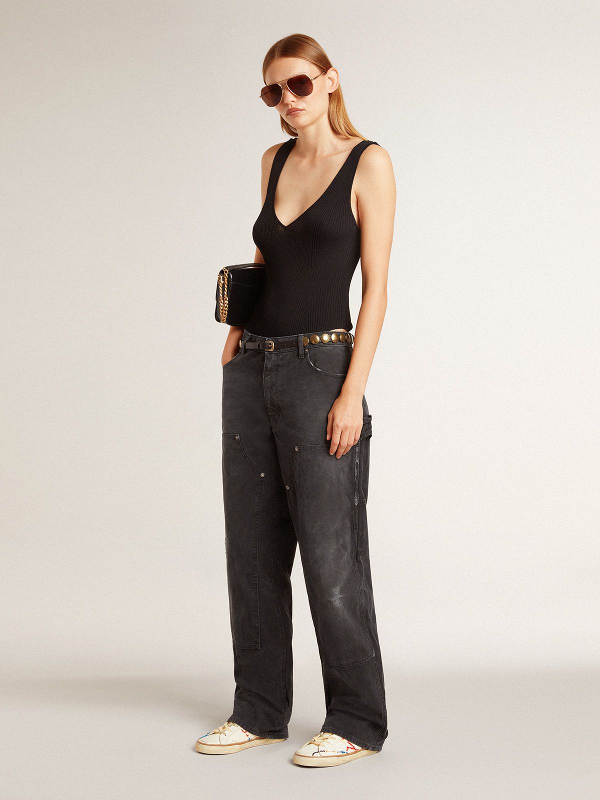 Golden Goose - Women’s Super-Star LTD with perforated star and metallic leather heel tab in