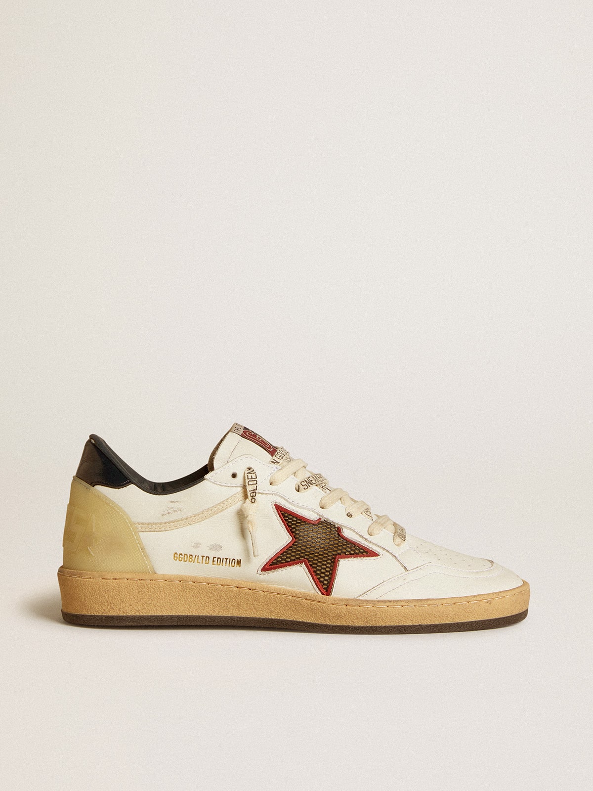 Golden Goose - Women’s Ball Star LTD with mesh star and midnight blue leather heel tab in 