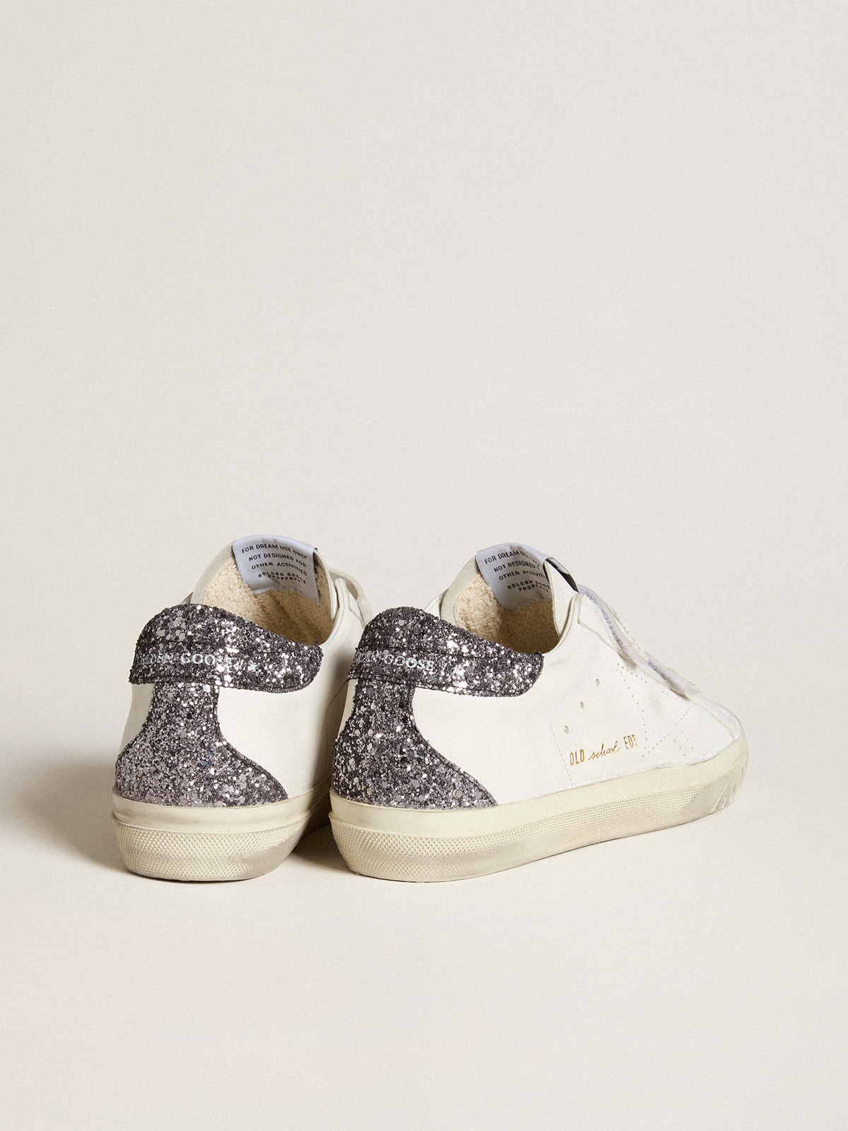 Golden Goose - Bio-based Old School with perforated star and glitter heel tab in