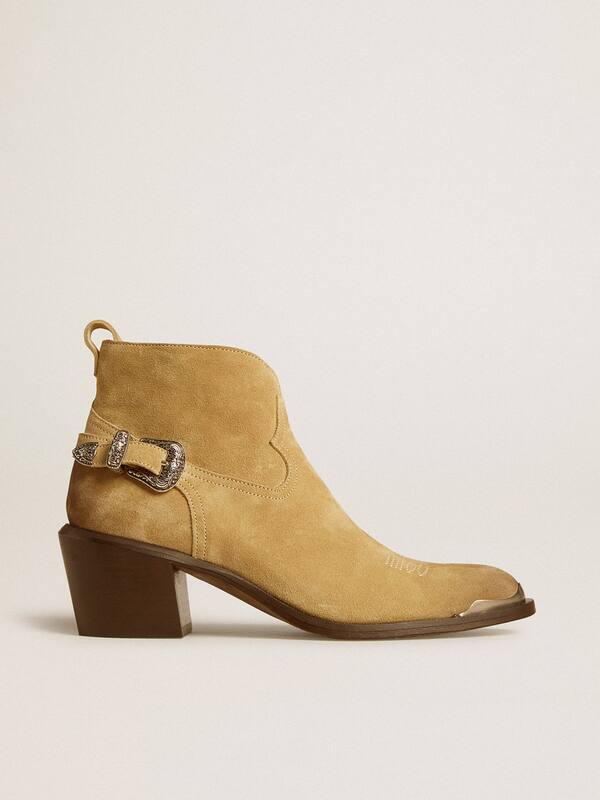 Golden Goose - Patty ankle boots in sand-colored waxed suede in 