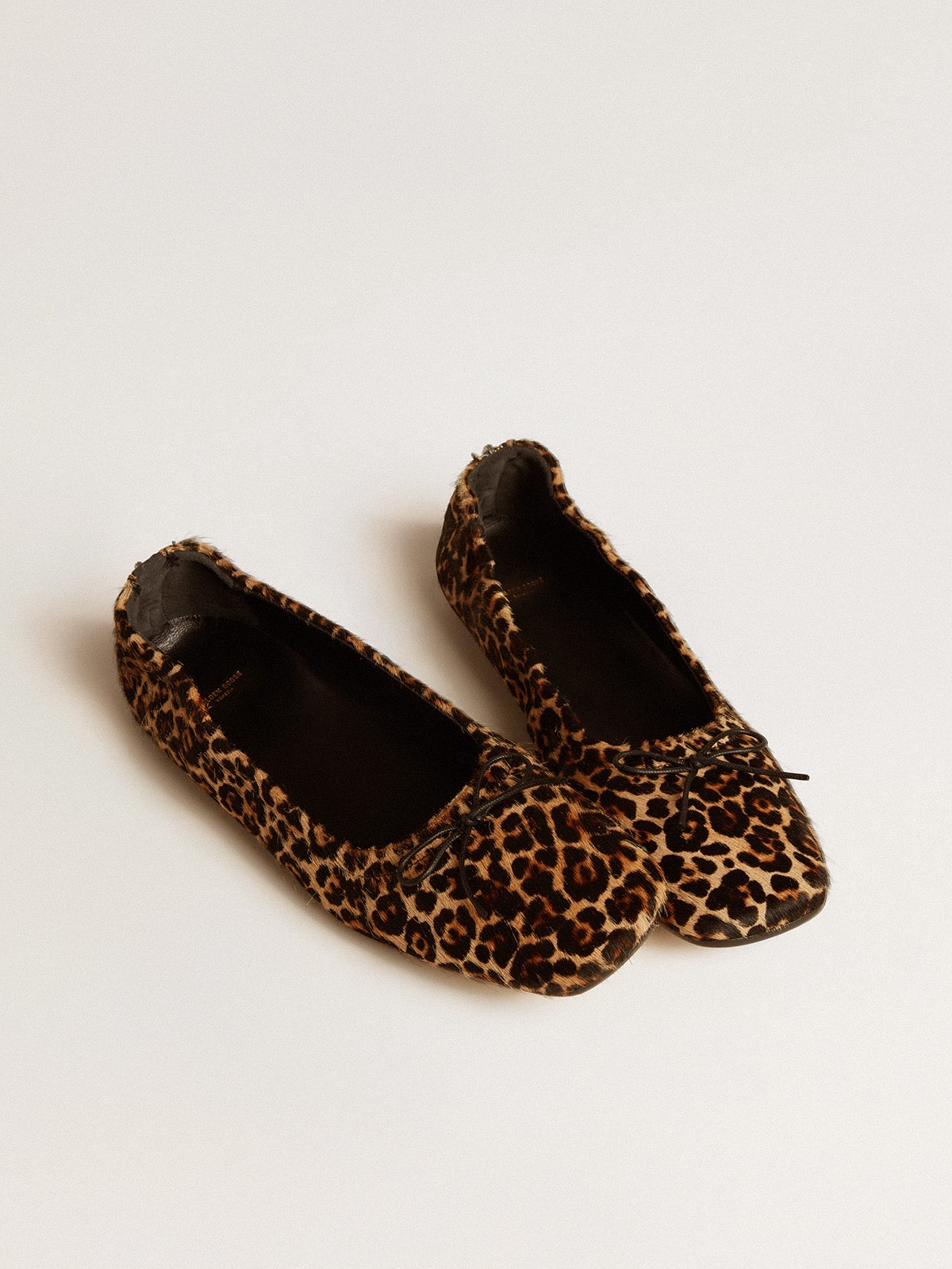 Amy ballet flats in beige leopard-print pony skin