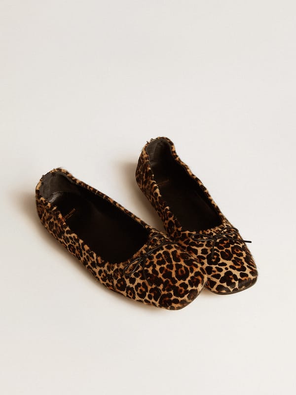 Golden Goose - Amy ballet flats in beige leopard-print pony skin in 