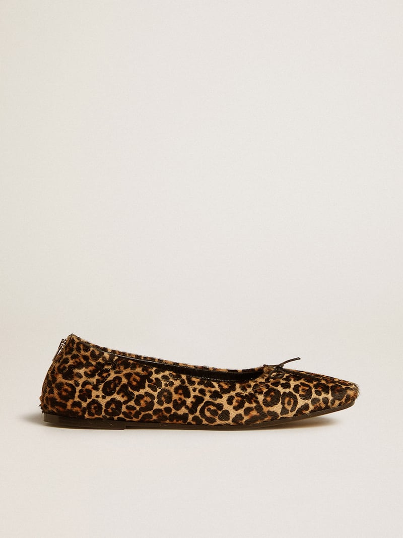 Amy ballet flats in beige leopard-print pony skin