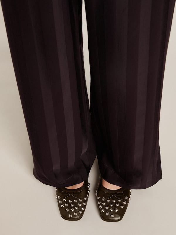 Golden Goose - Amy ballet flats in black nappa leather with silver colored studs  in 