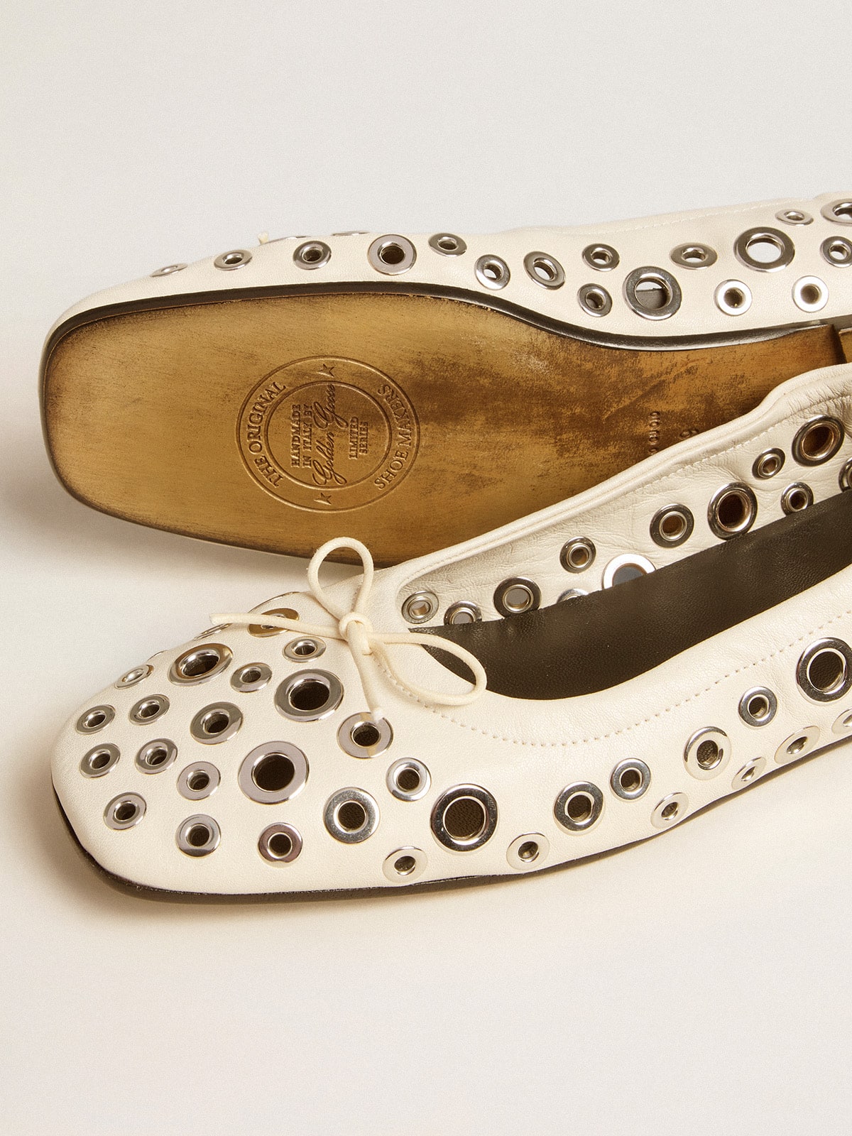 フラットシューズ GOLDEN  'Amy' ballet flats Golden Goose Amy Stud Zip Leather Ballerina Flats | Neiman