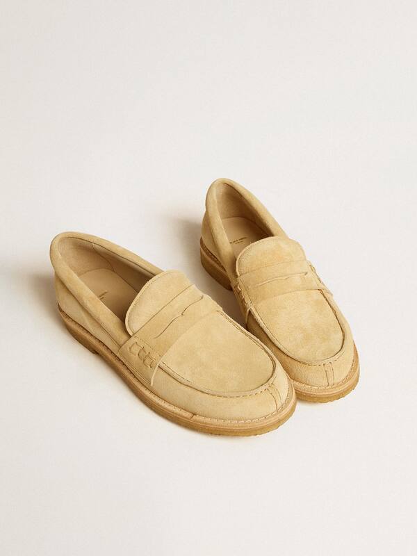 Golden Goose - Jerry loafer in ecru waxed suede in 