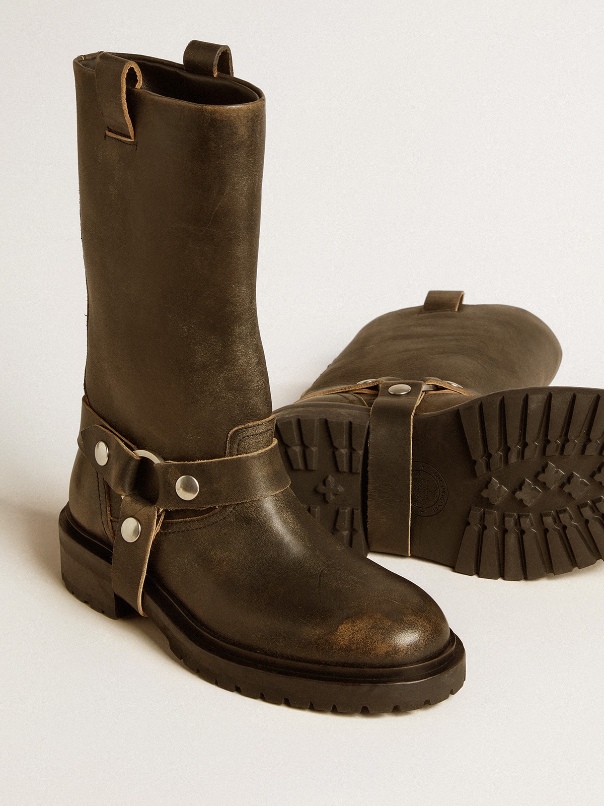 【関税&送料込】Golden Goose Kurt Boots In Black Leather Wit Kurt boots in glossy black leather with silver-colored