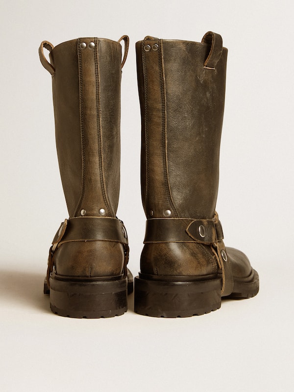 Golden Goose - Kurt boots in black leather with silver buckle in 