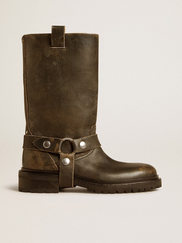 Golden Goose - Kurt boots in black leather with silver buckle in 