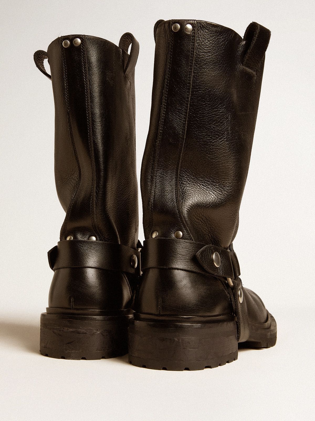 【関税&送料込】Golden Goose Kurt Boot Kurt boots in glossy black leather with silver-colored