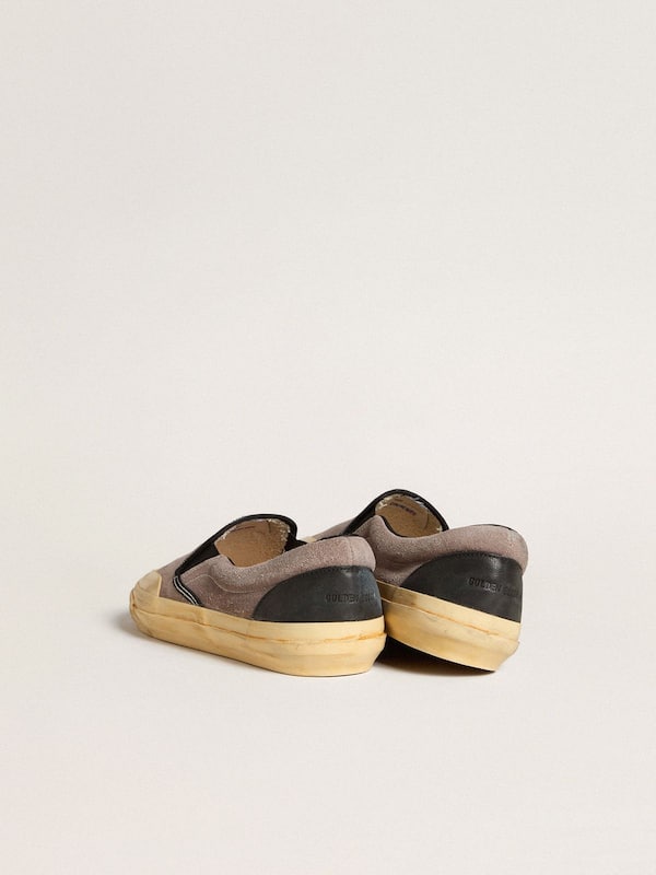 Golden Goose - Women's VCE Penstar in dove-gray suede with black leather heel tab in 