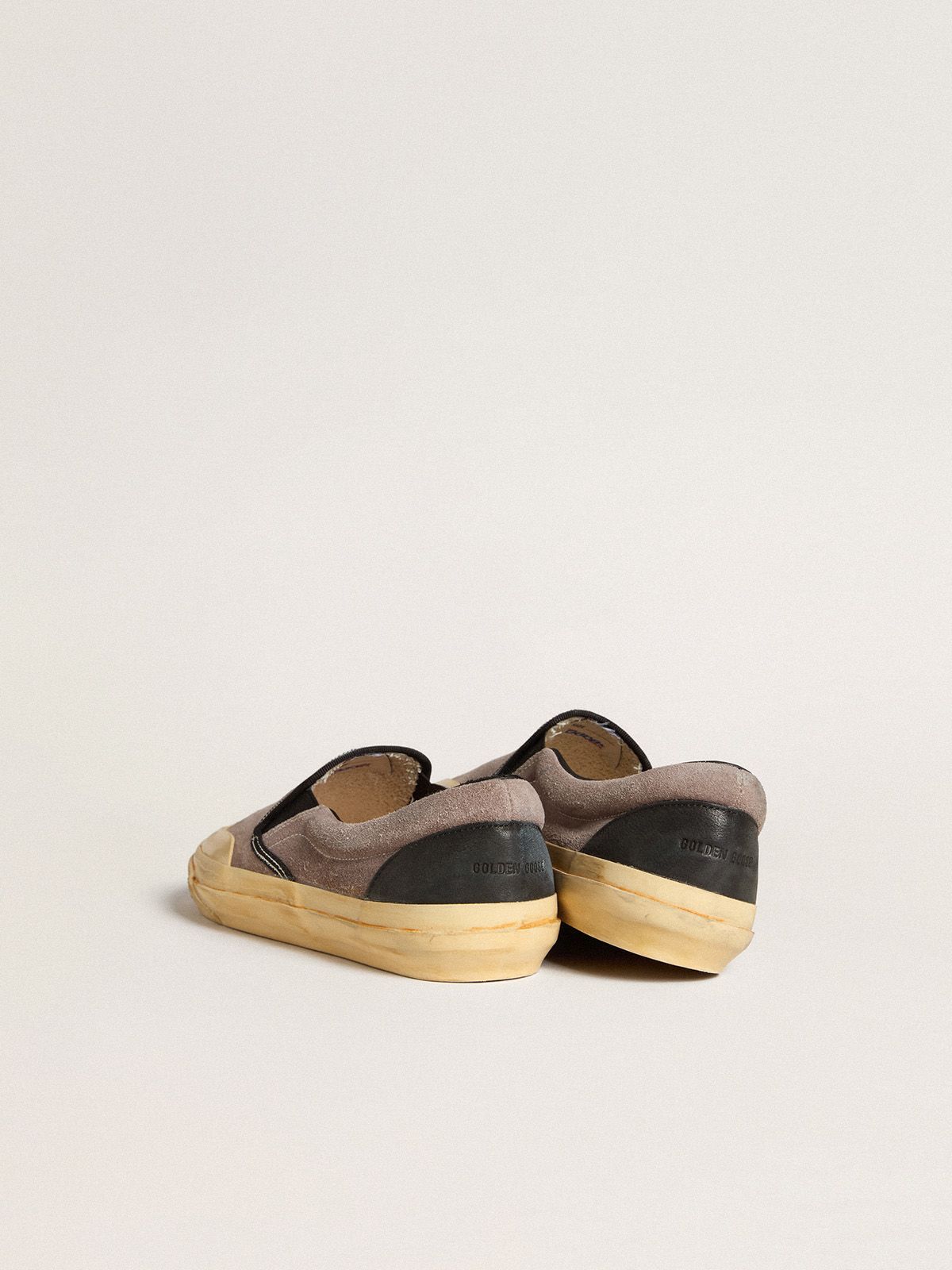 Golden Goose - Women's VCE Penstar in dove-gray suede with black leather heel tab in