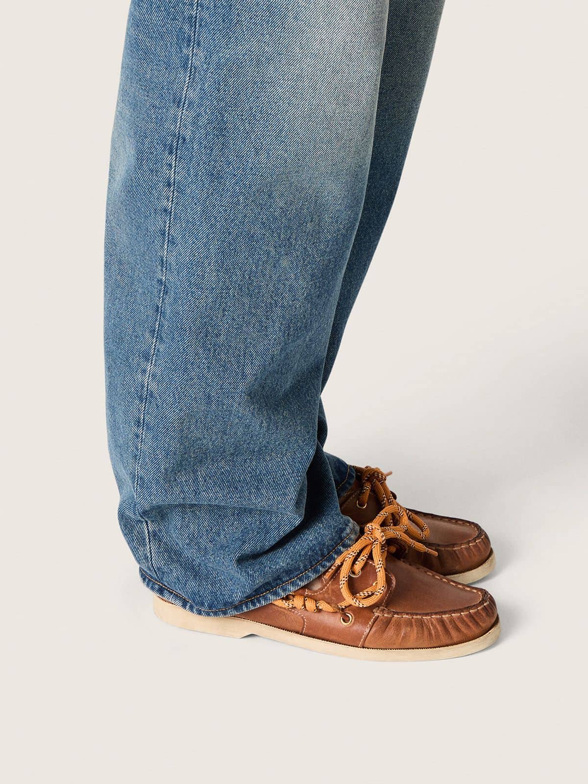 Golden Goose - Women's Cruise loafers in tobacco-colored leather with orange hiking laces in 