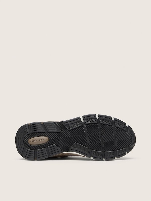Golden Goose - Dad-Star de mujer de malla y ante beige con estrella de piel plateada in 