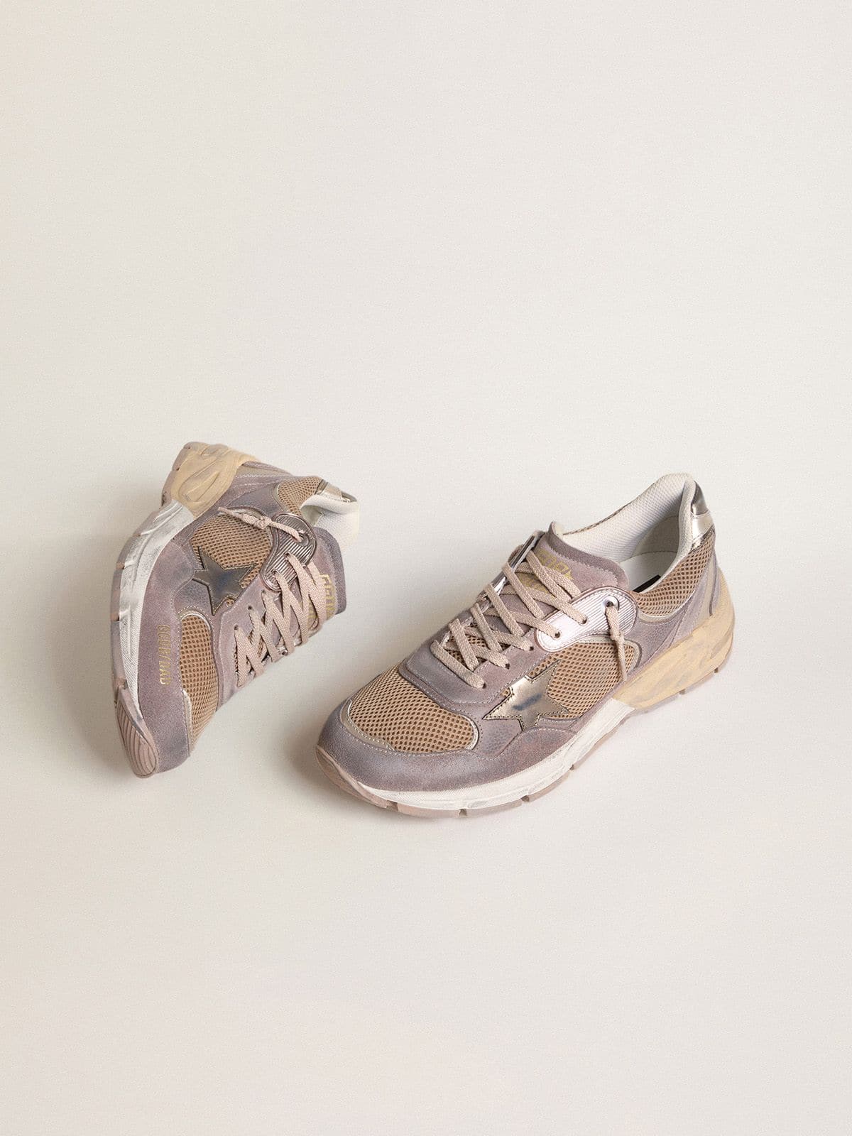 Golden Goose - Women's Dad-Star in lilac suede and mesh with laminated leather star and heel tab in 