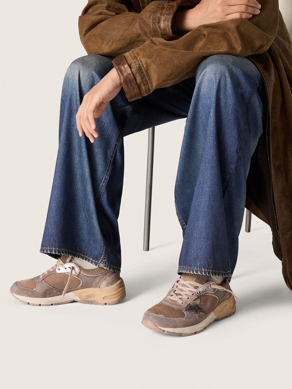 Golden Goose - Women's Dad-Star in lilac suede and mesh with laminated leather star and heel tab in 