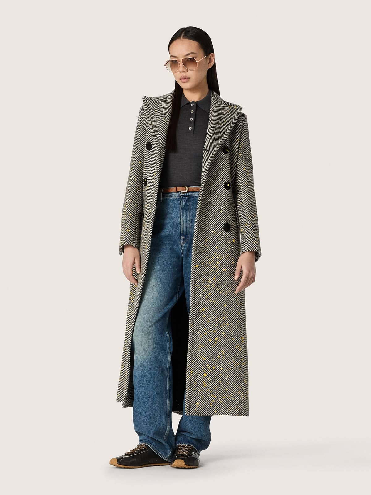 Golden Goose - Women's Marathon Speed with black leather upper and silver star in 