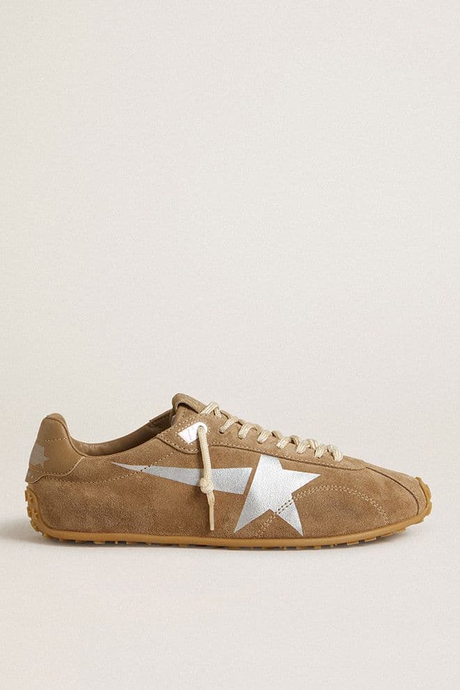 Golden Goose - 여성 토바코 스웨이드 어퍼 & 실버 스타 마라톤 스피드 in 