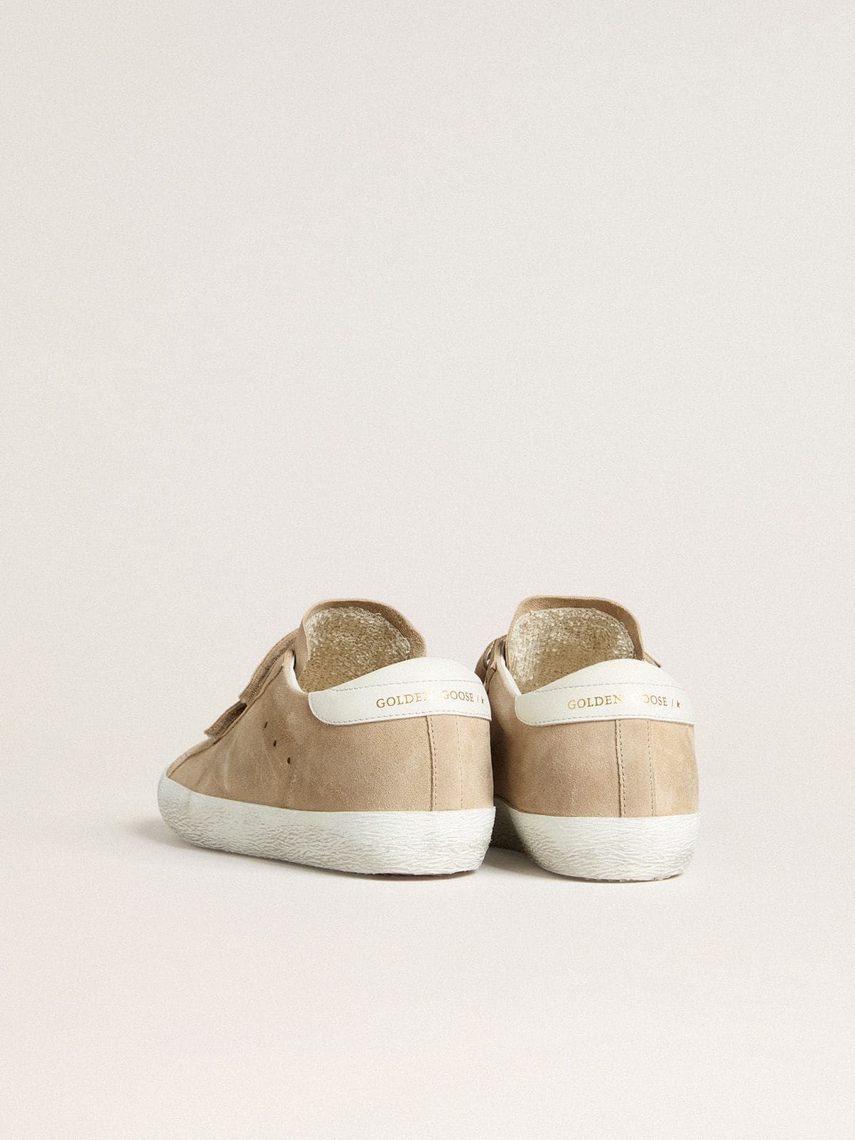 Golden Goose - Women’s Old School in beige suede with white leather heel tab in 