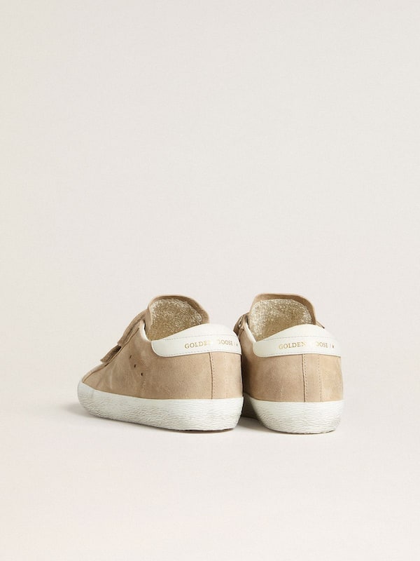 Golden Goose - Women&rsquo;s Old School in beige suede with white leather heel tab in 