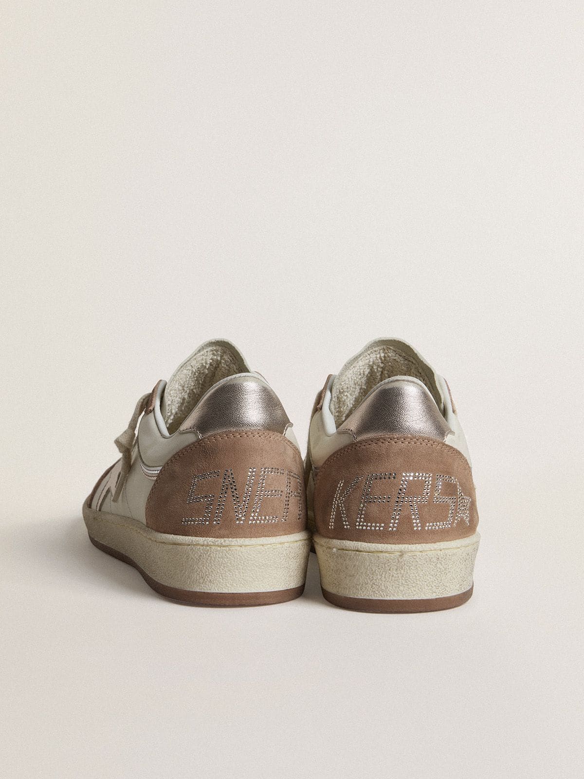 Ball Star LTD in white nappa leather and old rose suede with
