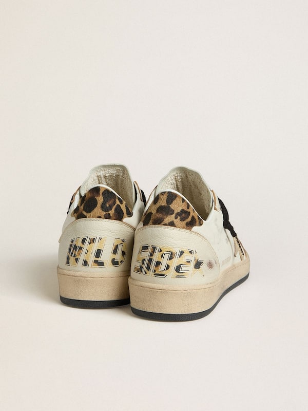 Golden Goose - Women's Ball Star Wishes with suede star and leopard-print pony skin heel tab in 