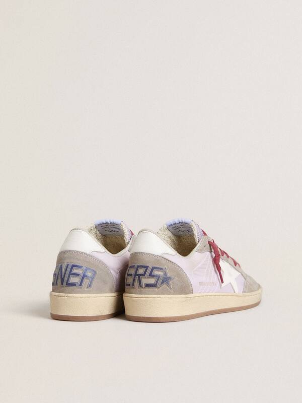 Golden Goose - Women's Ball Star LTD in lilac nylon with white leather star and suede inserts in 
