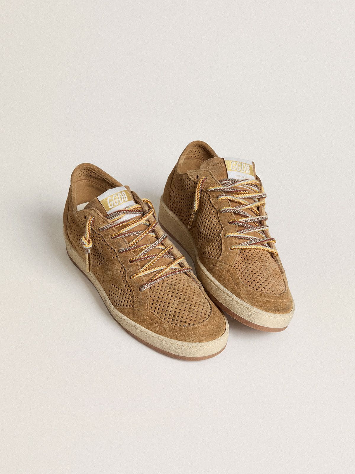 Women's Ball Star with perforated tobacco-colored suede upper and tone-on-tone star