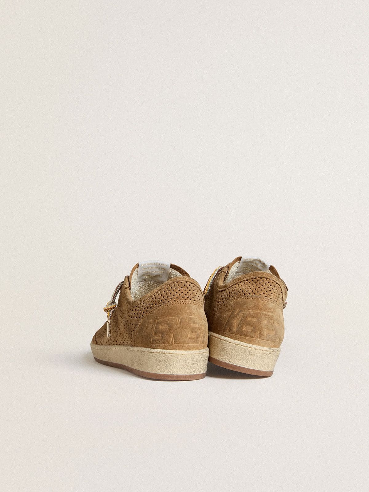 Golden Goose - Women's Ball Star with perforated tobacco-colored suede upper and tone-on-tone star in 