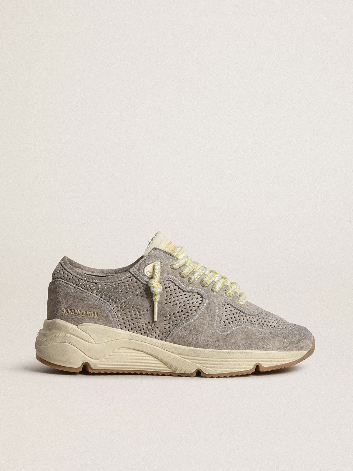 Golden Goose - Running Sole Damen aus grauem Rauleder mit Stern und Ferse aus grauem Rauleder in 