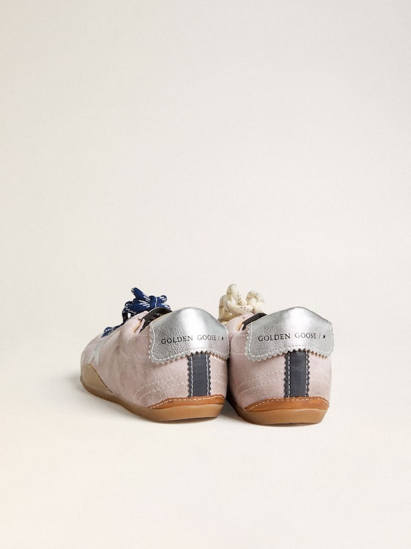 Golden Goose - Women's True-Star in pastel pink suede with silver star and heel tab in 