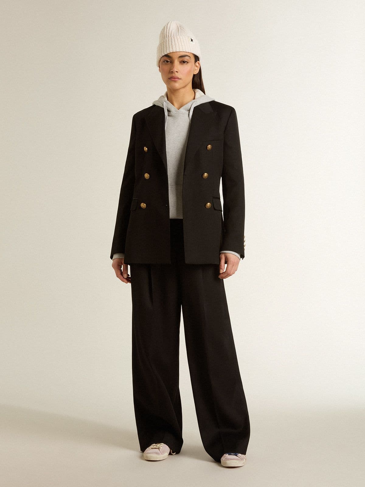 Golden Goose - True-Star Donna in suede rosa pastello con stella e talloncino argento in 