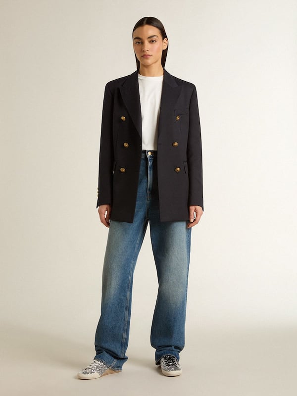 Golden Goose - Women's True-Star in silver sequins with black star and silver leather heel tab in 