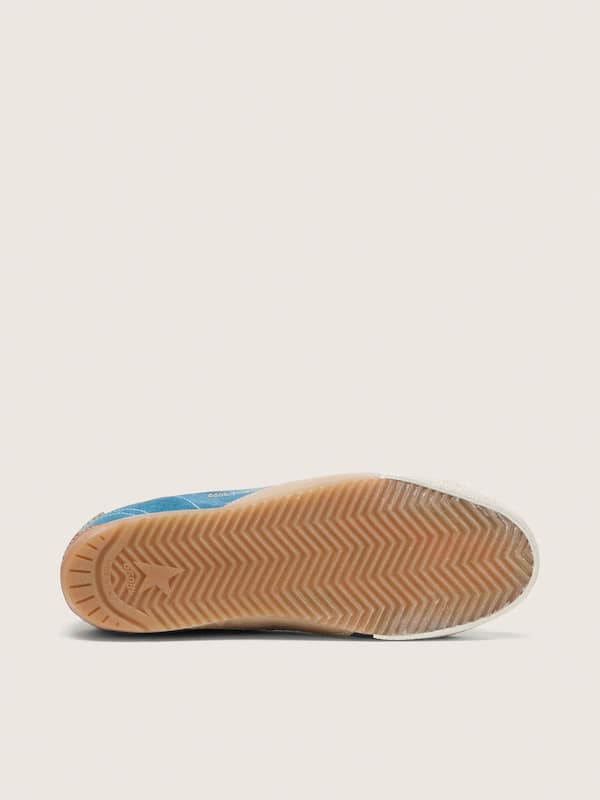Golden Goose - Women's True-Star in teal suede with black star and cream heel tab in 
