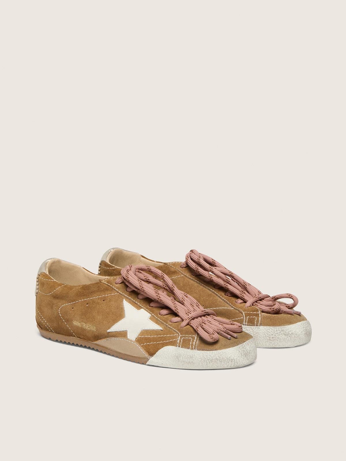 Women's True-Star in tobacco-colored suede with white star and