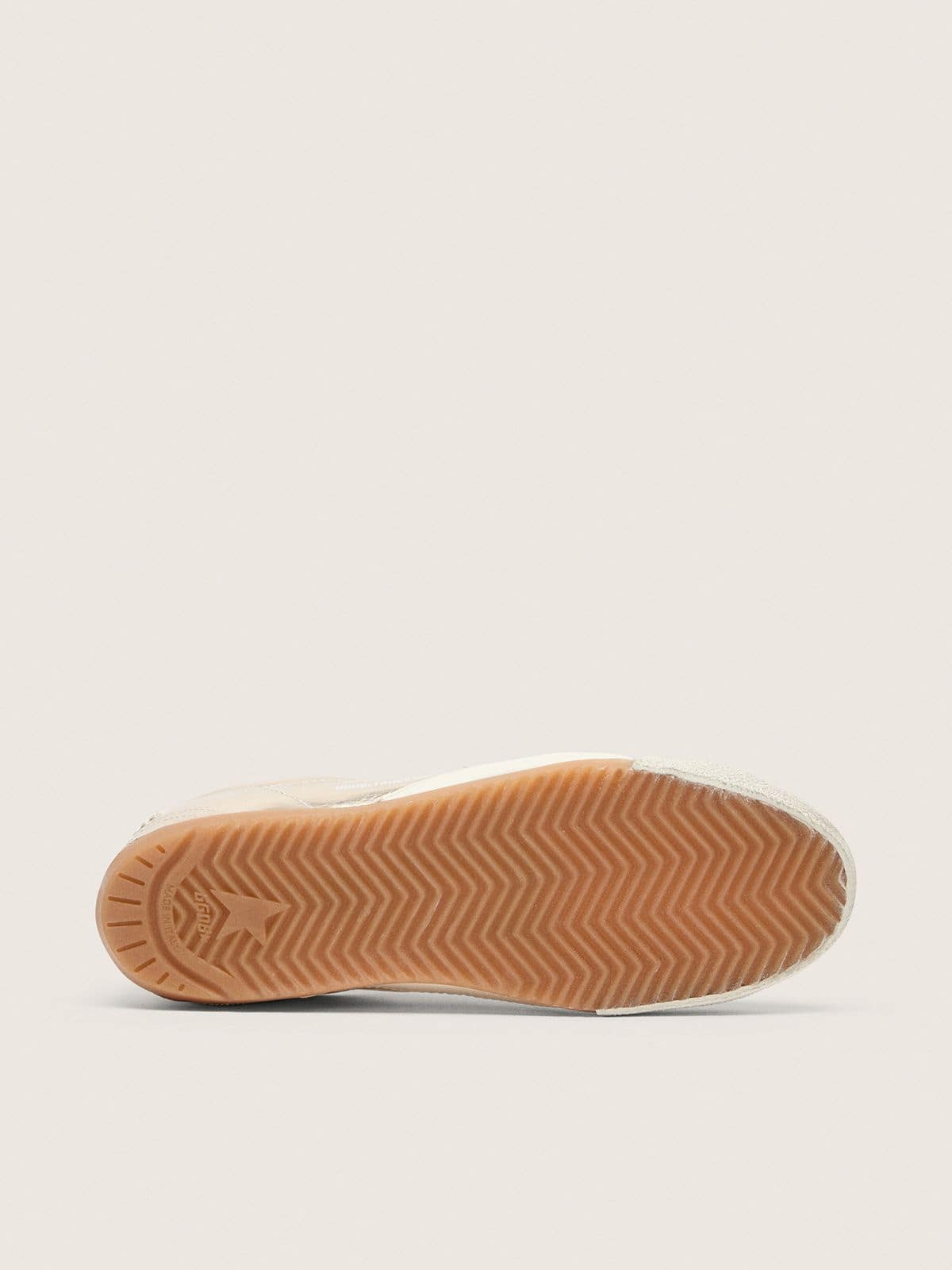 Golden Goose - Women&rsquo;s True-Star in metallic silver leather with light gray suede star in 