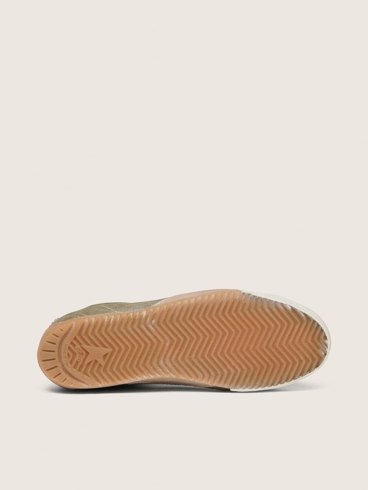 Golden Goose - True-Star donna in suede oliva con stella oro in 