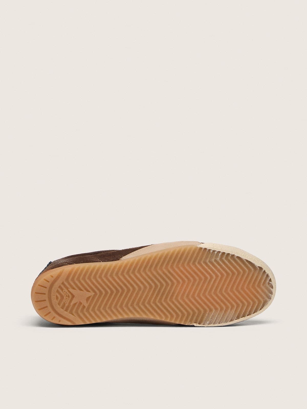 Golden Goose True-Star donna in suede marrone scuro con stella argento True-Star