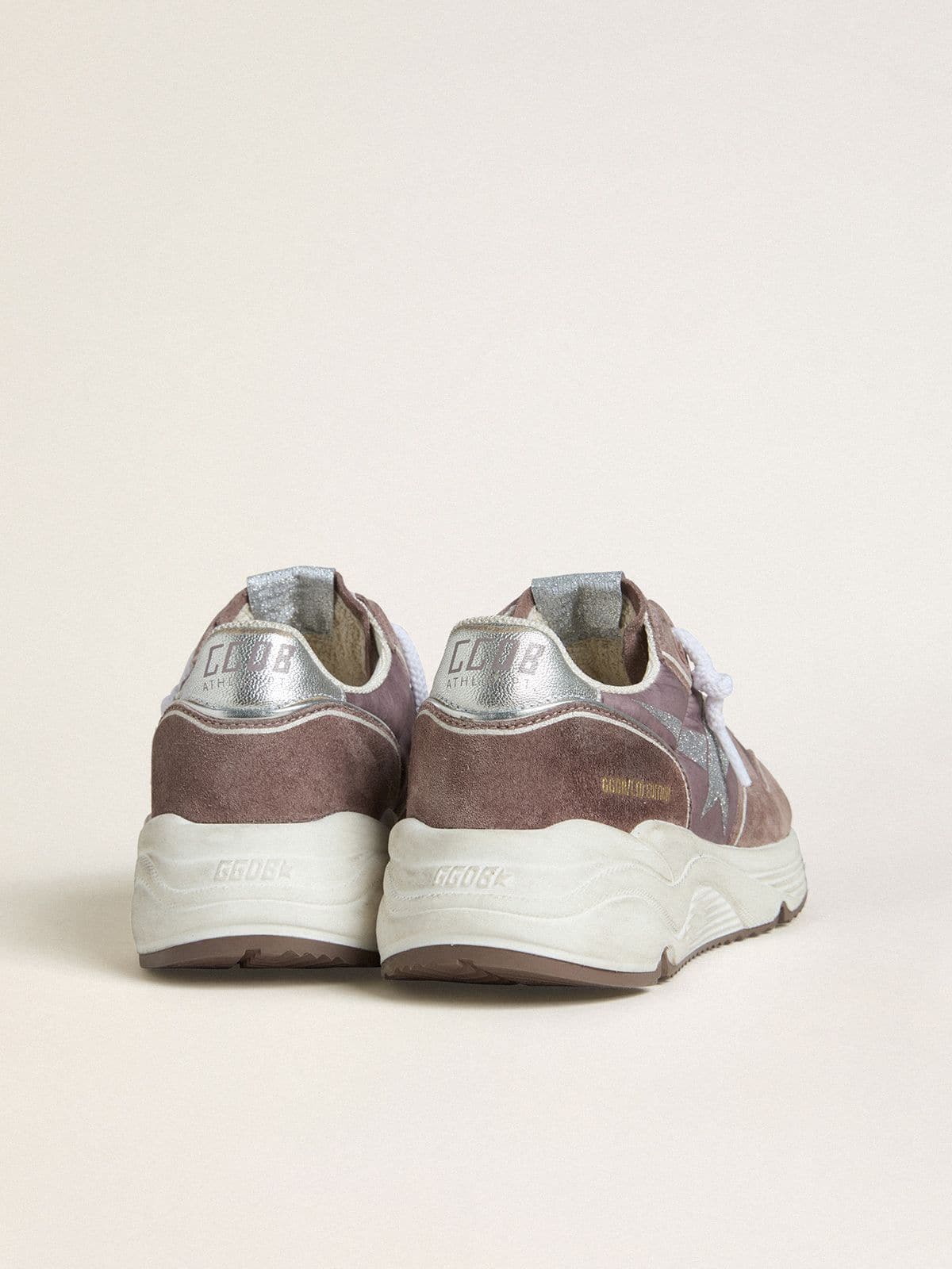 Golden Goose - Women's Running Sole LTD in lavender nylon and suede with printed star and silver leather heel tab in 