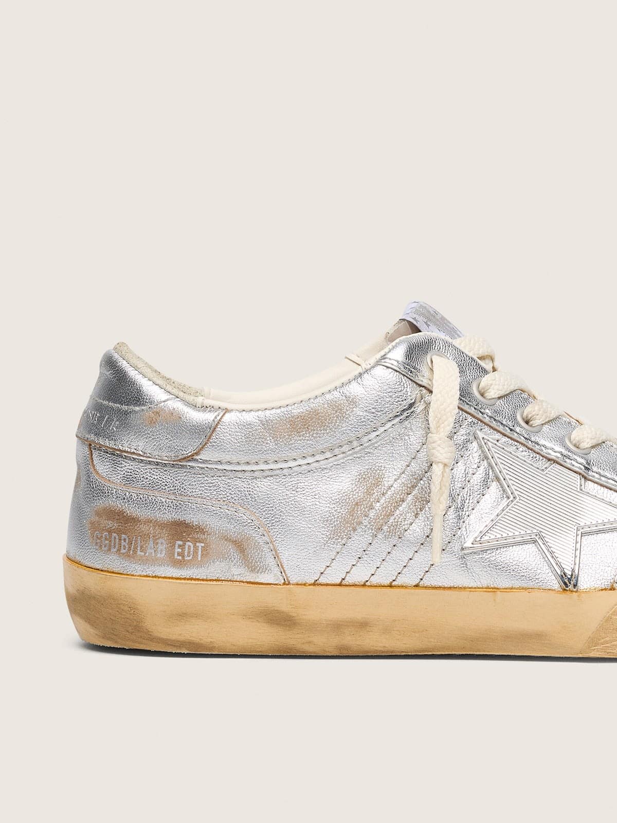 Golden Goose - Super-Star Donna LAB in nappa laminata con stella in TPU argento in 